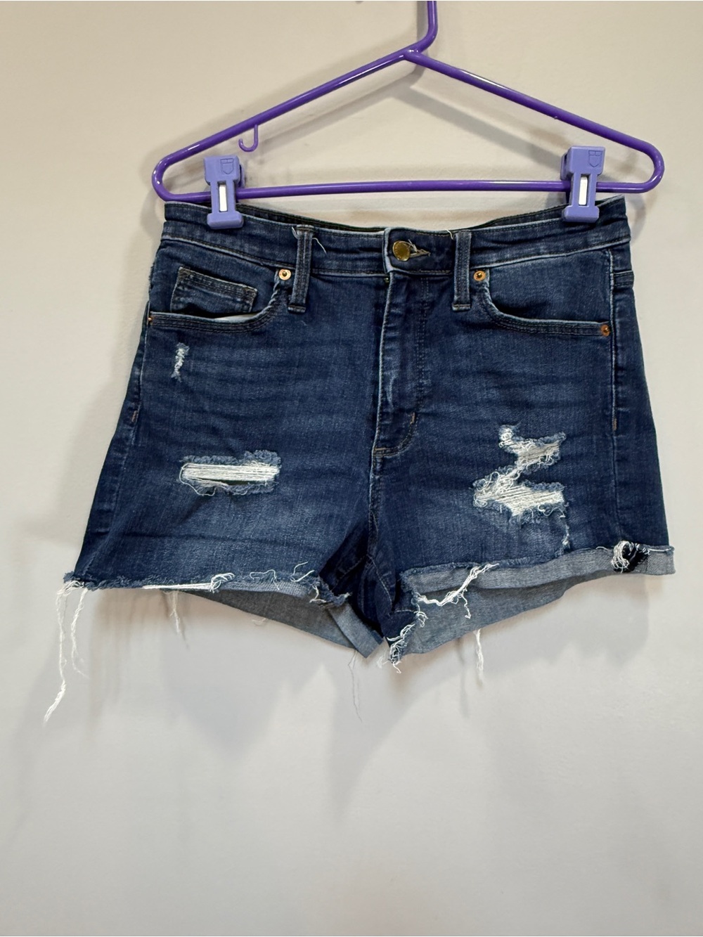 Universal Thread Dark Blue Distressed Denim Cutoff Shorts